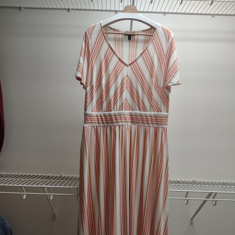 Lane Bryant Striped V-Neck Dress